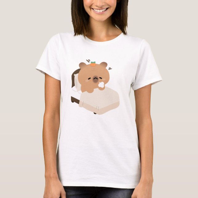 T-shirt Capybara fatigué mignon (Devant)