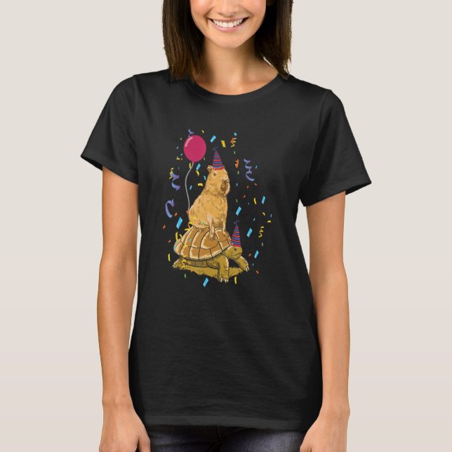 T-shirt Capybara fête son anniversaire avec la fête de la  (Devant)
