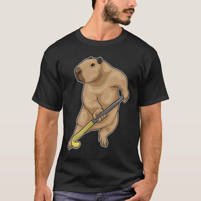 T-shirt Capybara Field hockey bâton de hockey (Devant)