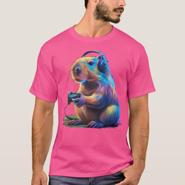 T-shirt Capybara Funny Jeux Vidéo Capybara (Devant)