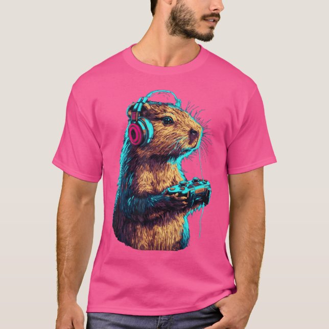 T-shirt Capybara Funny Jeux Vidéo Capybara (Devant)