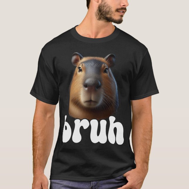 T-shirt Capybara Graphic Bruh meme (Devant)