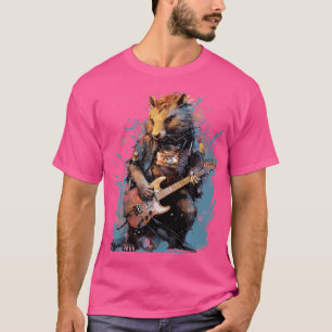 T-shirt Capybara Guitariste Guitare Rock