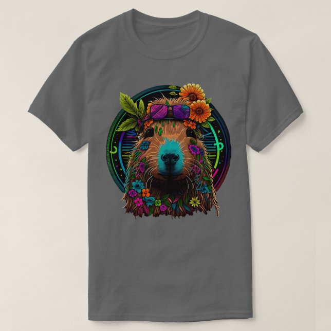 T-shirt Capybara Hippie 5 (Design devant)