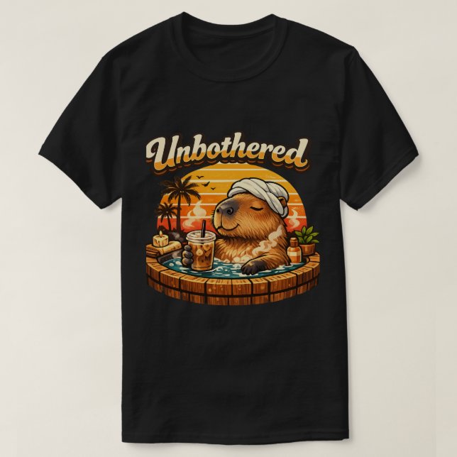 T-shirt Capybara Imperturbable dans un Jacuzzi Autocollant (Design devant)