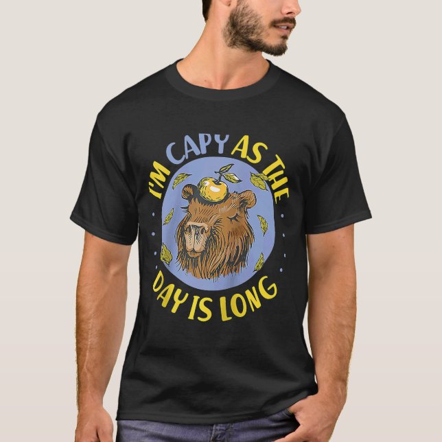 T-shirt Capybara Je suis Capy Comme Le Jour Est Long Ragla (Devant)
