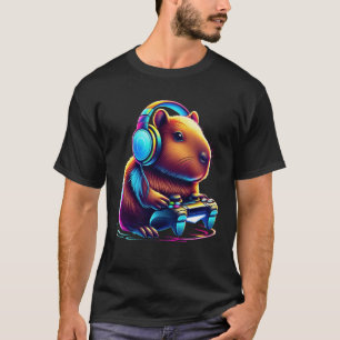 T-shirt Capybara Jouant à un Jeu Vidéo Drôle de Capy Contr