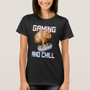 T-shirt Capybara Jouant à un Jeu Vidéo Faune Animal Capyba
