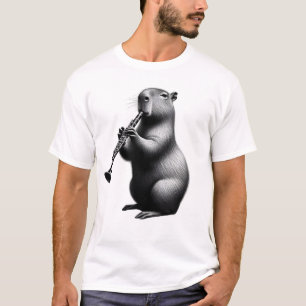 T-shirt Capybara Jouer Clarinet Clarinetist Clarinet