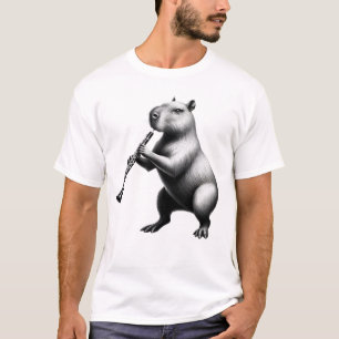 T-shirt Capybara Jouer Oboe Oboist Oboe Joueur Oboe