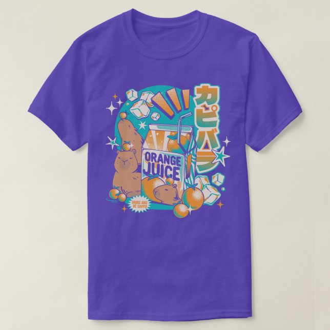 T-shirt Capybara Jus japonais d'orange par Tobe Fonseca (Design devant)