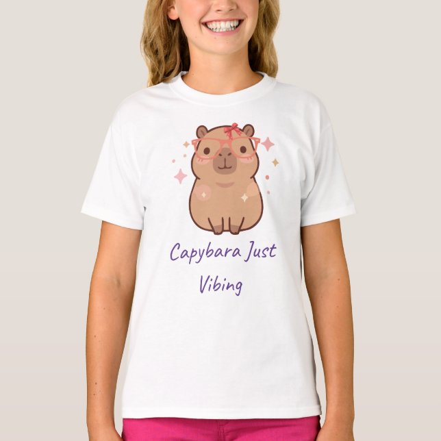 T-shirt Capybara juste en train de vibrer Mignon Capybara  (Devant)