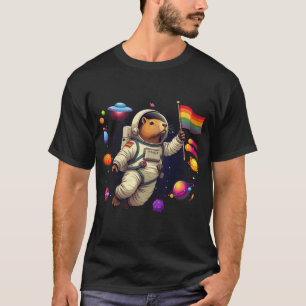 T-shirt "Capybara LGBTQ dans l'espace : Fun UFO Adventure