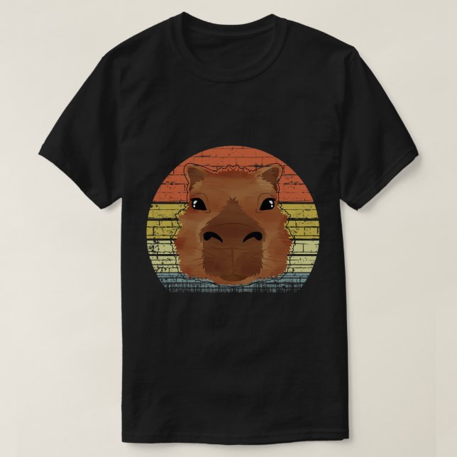 T-shirt Capybara Lover Cute Capybara Visage Animal drôle C (Design devant)