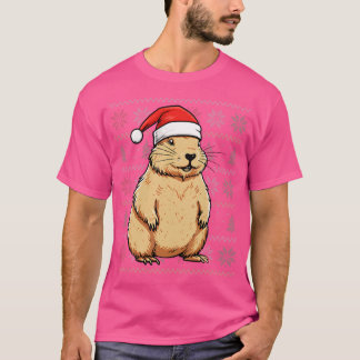 T-shirt Capybara Lover Porportant le chapeau de Noël Xmas