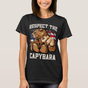 T-shirt Capybara Lover Respectez Le Capybara Rodent USA Mu