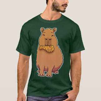 T-shirt Capybara mangeant du poulet frit