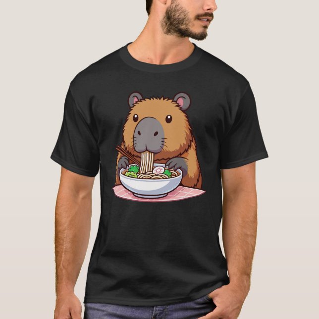 T-shirt Capybara Manger Ramen (Devant)