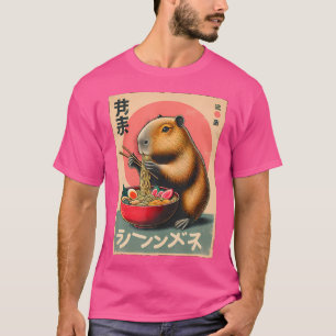 T-shirt Capybara Manger Ramen Noodles Art Japonais Capybar