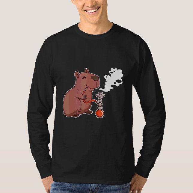T-shirt Capybara mignon fumant la chicha (Devant)