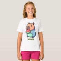 Capybara Mignon Mangeant de la Pastèque