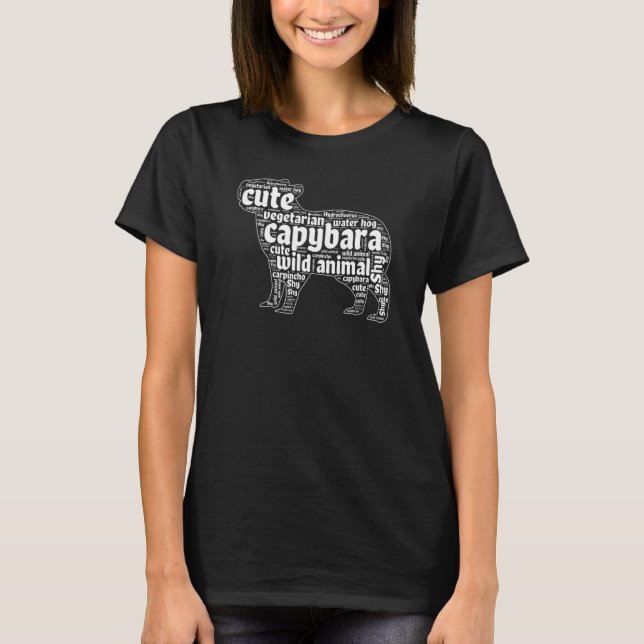 T-shirt Capybara Mot Cloud Faune Animal Capibara (Devant)