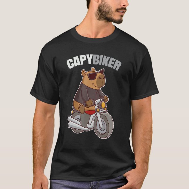 T-shirt Capybara motard - Capybiker drôle (Devant)
