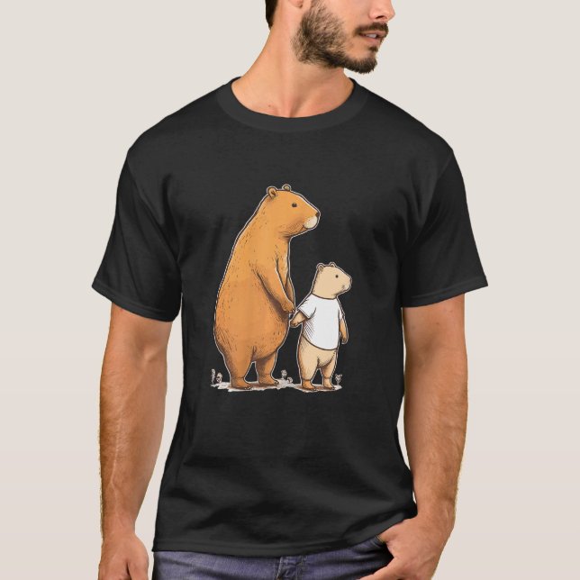 T-shirt Capybara Mother and Kid Happy Family_1 (Devant)