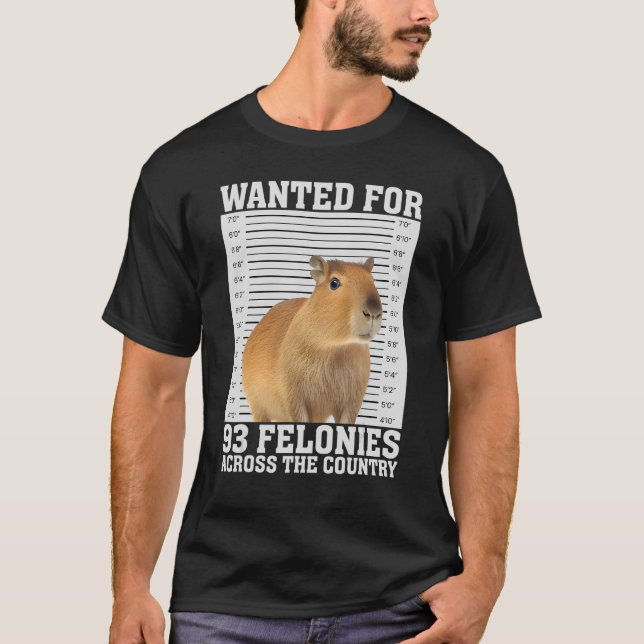 T-shirt Capybara Mugshot Pour 93 Felonies hilarante capyba (Devant)