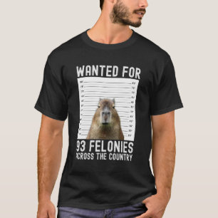 T-shirt Capybara Mugshot Recherché Pour 93 Felonies À Trav