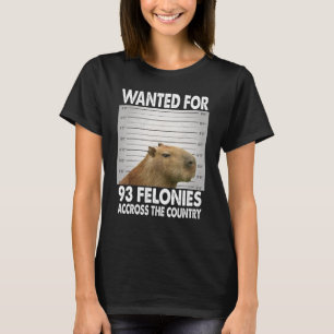 T-shirt Capybara Mugshot Recherché Pour 93 Felonies À Trav