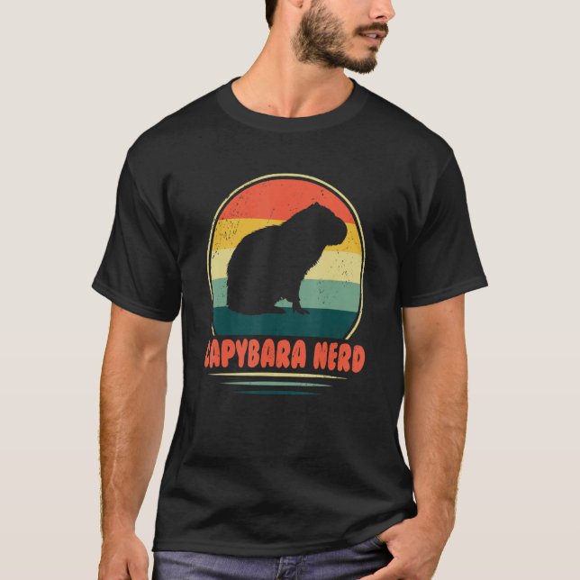 T-shirt Capybara Nerd animal mignon rongeur Capybara anima (Devant)