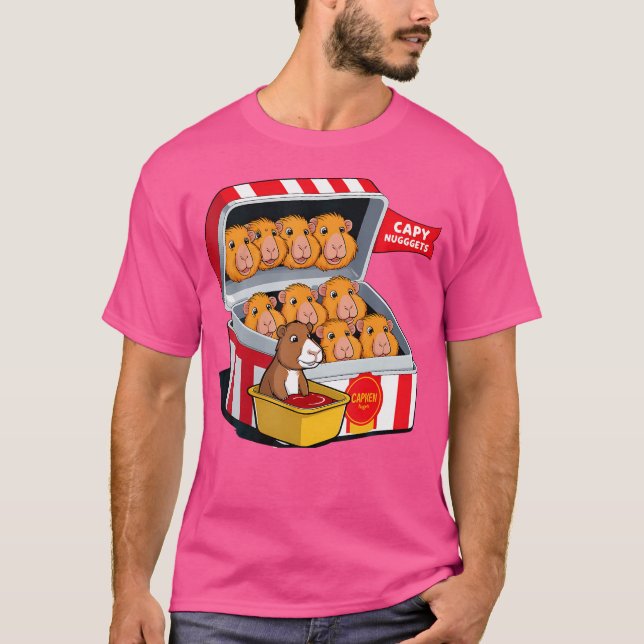 T-shirt Capybara Nuggets Nourriture Pun Capybara Lover Pou (Devant)
