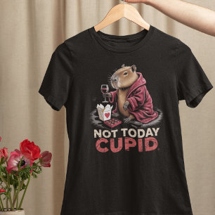 T-shirt Capybara Pas aujourd'hui Cupidon Drôle Anti Saint-
