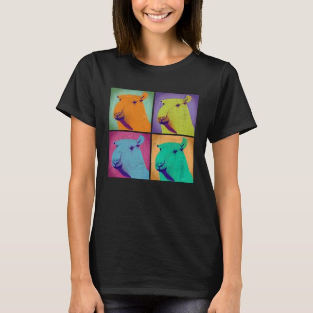 T-shirt Capybara Pop Illustration Colorful Animal Women  4 (Devant)