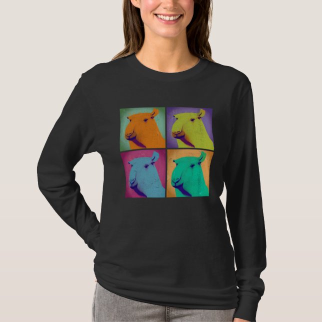 T-shirt Capybara Pop Illustration Colorful Animal Women  4 (Devant)