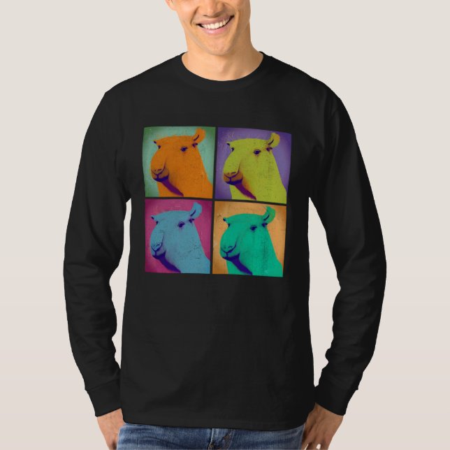 T-shirt Capybara Pop Illustration Colorful Animal Women  4 (Devant)