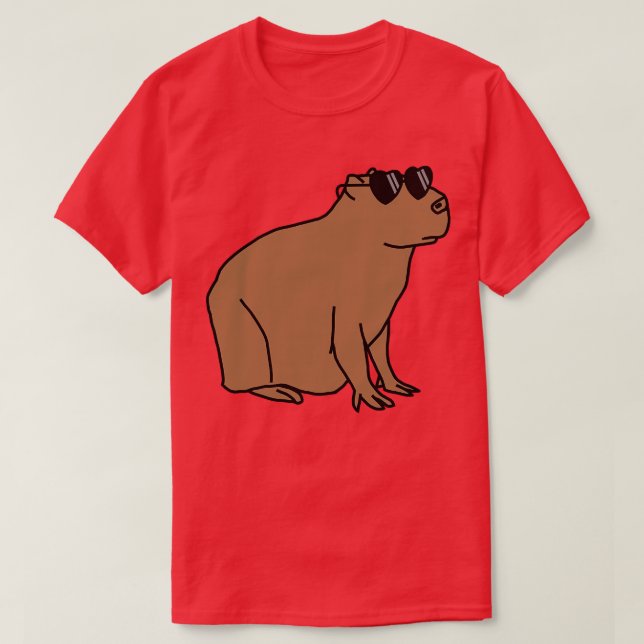 T-shirt Capybara Portant des lunettes de soleil (Design devant)