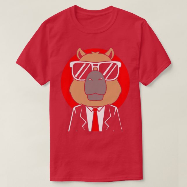 T-shirt Capybara Porter Tuxedo Funny Capybara (Design devant)