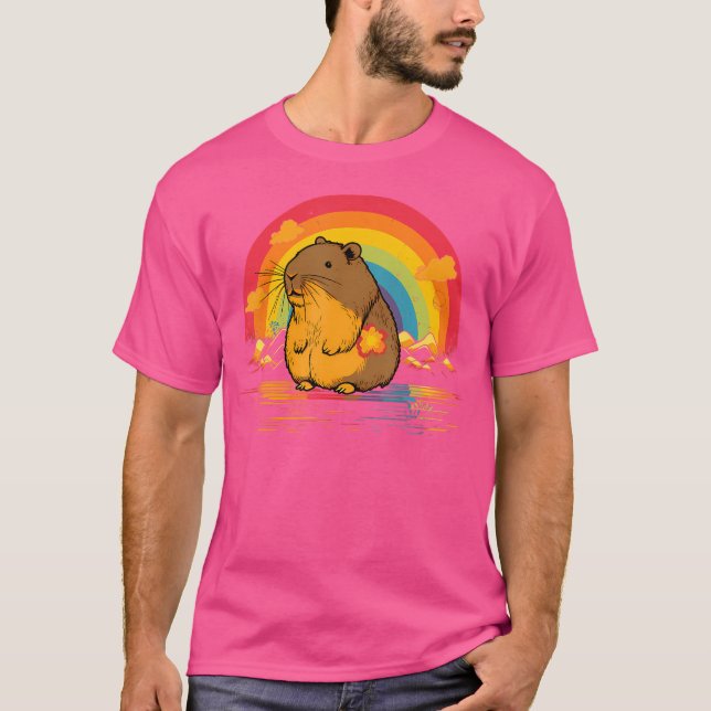 T-shirt Capybara Rainbow (Devant)