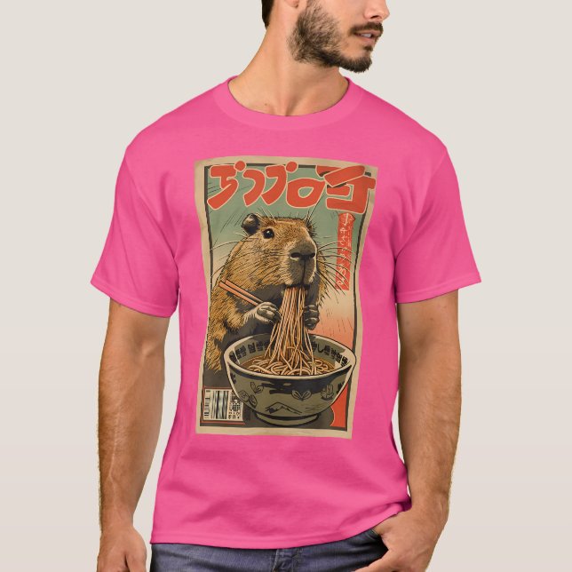T-shirt Capybara Ramen japonais (Devant)