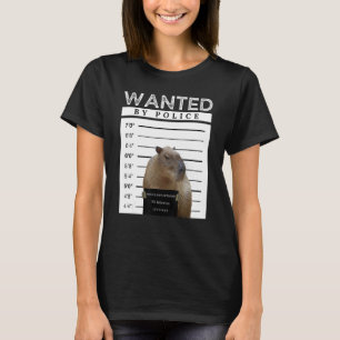T-shirt Capybara Recherché Mugshot Capybara Mème