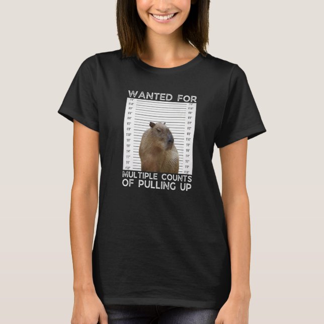 T-shirt Capybara recherché pour de multiples chefs d'accus (Devant)