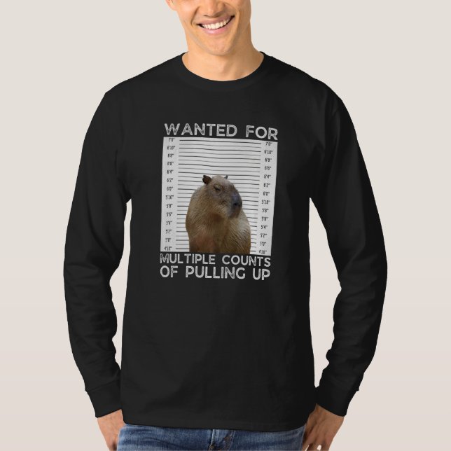 T-shirt Capybara recherché pour de multiples chefs d'accus (Devant)