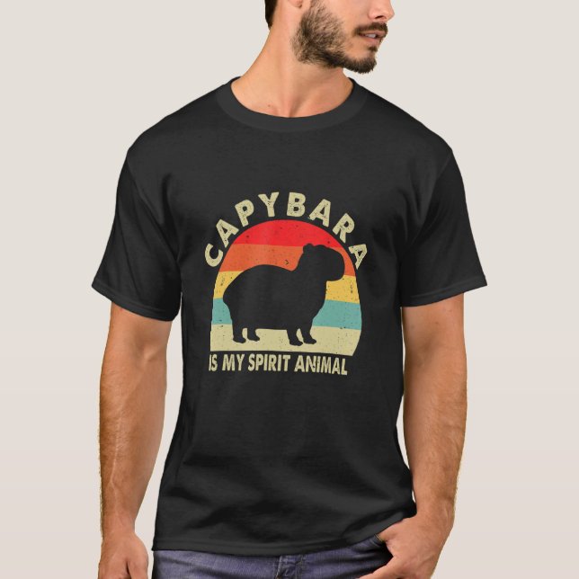 T-shirt Capybara Retro Capybara Est Mon Esprit Animal 2 (Devant)