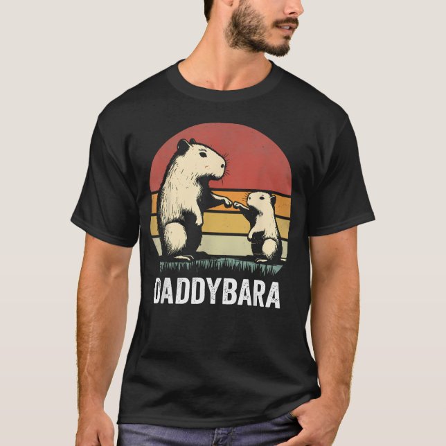 T-shirt Capybara Rétro Papa et Fils se Heurtent Capybara D (Devant)
