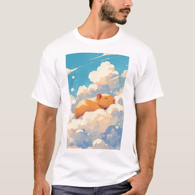 T-shirt Capybara rêver dans les nuages (Devant)
