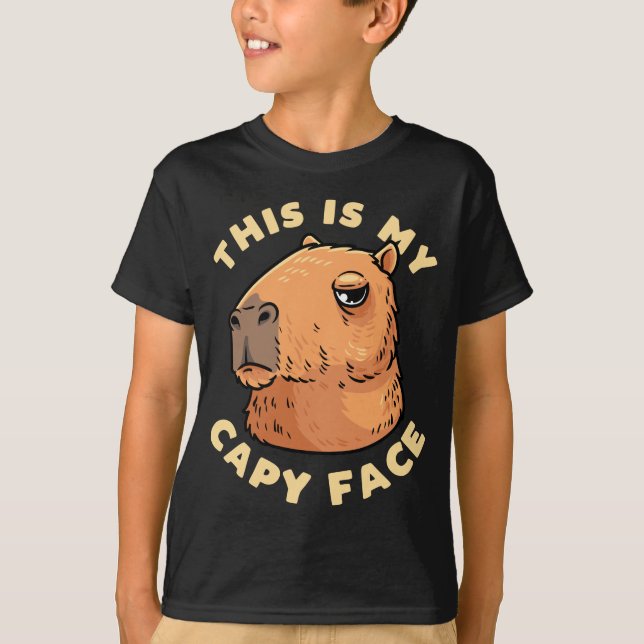 T-shirt Capybara Rodent This Is My Capy Face (Devant)
