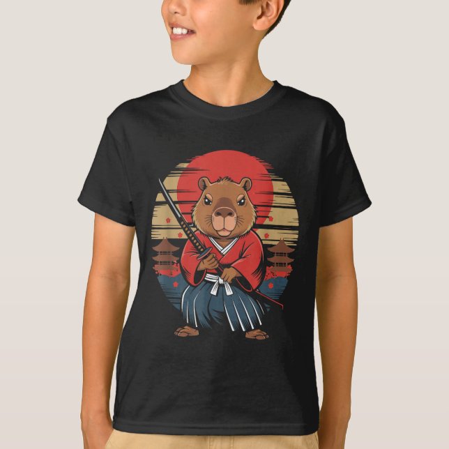 T-shirt Capybara Samouraï Japonais (Devant)