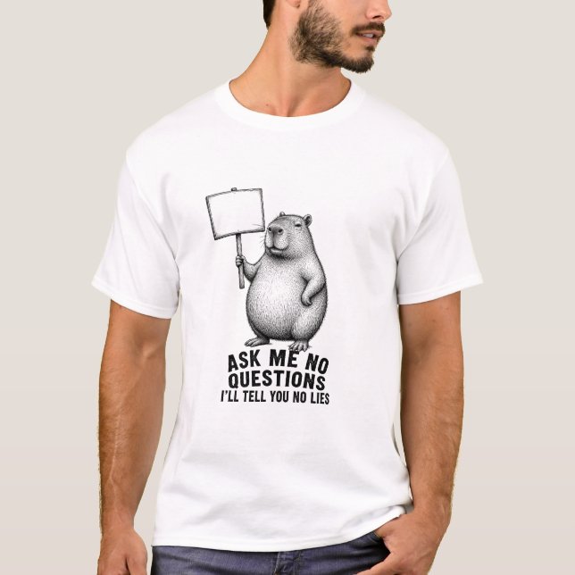 T-shirt Capybara Sans Questions (Devant)